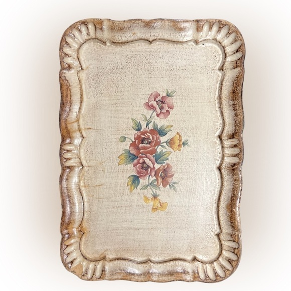 Other - Vintage Italian wood tray - 8.5 x 6